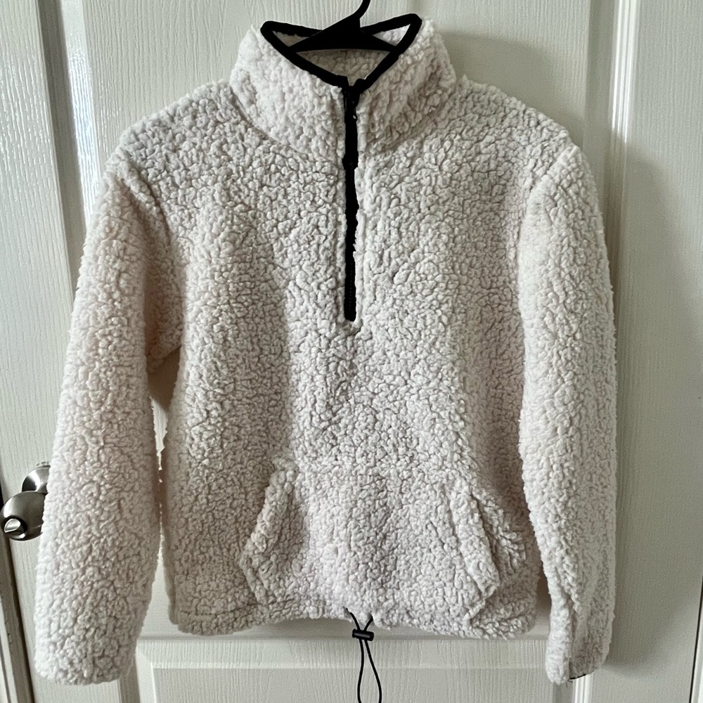White fluffy sweater
